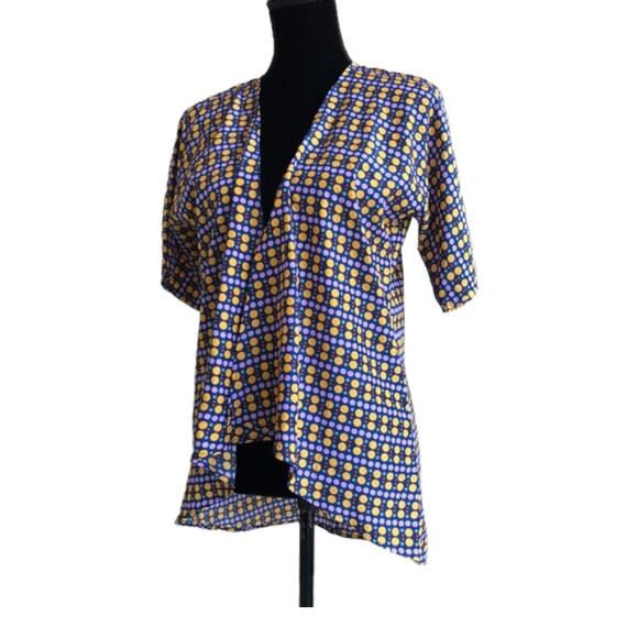 LuLaRoe Bianka Blue Purple Orange Polka Dot Kimono NEW NWT 3 10 12 - Picture 1 of 8